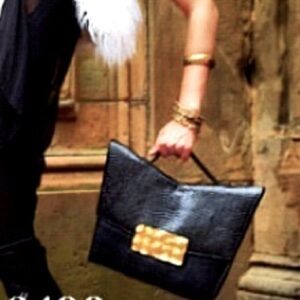 18kgold/silver plated Dareen Hakim Collection limited ed black gold plated bag,